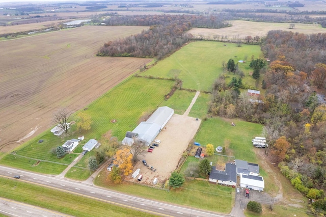 bird's eye view with a rural view