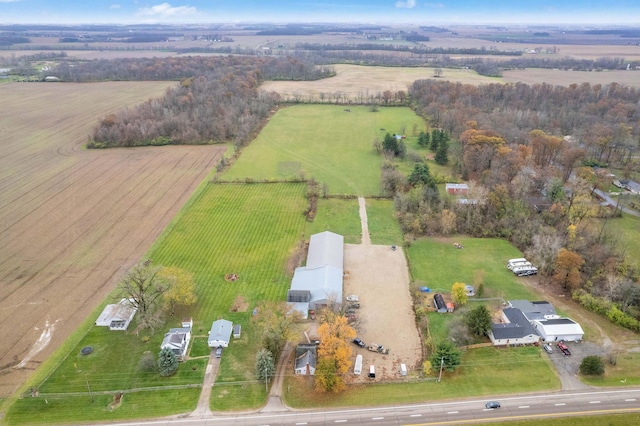 aerial view featuring a rural view