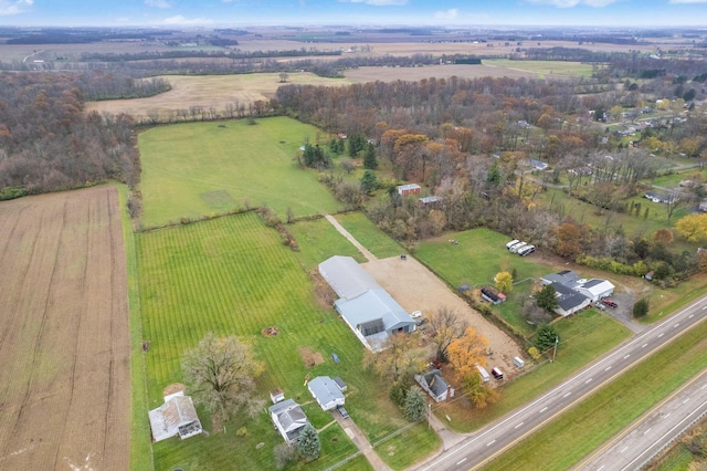 bird's eye view with a rural view