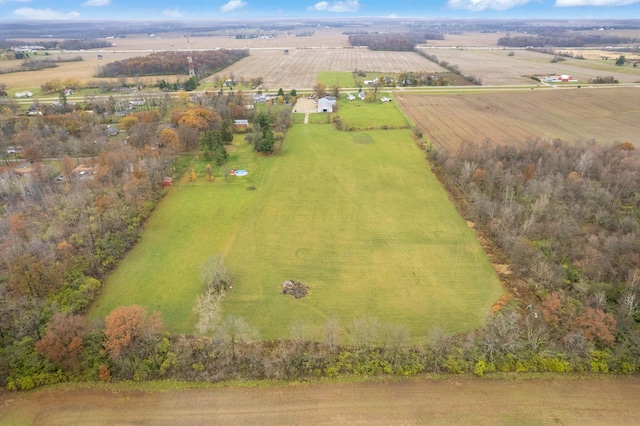 drone / aerial view featuring a rural view