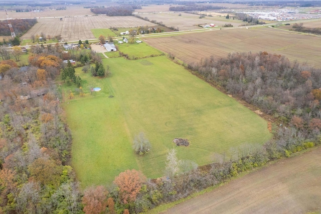 bird's eye view with a rural view