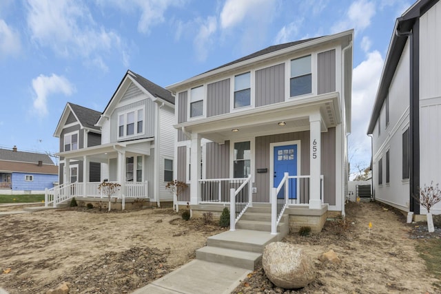 view of front of home featuring covered porch