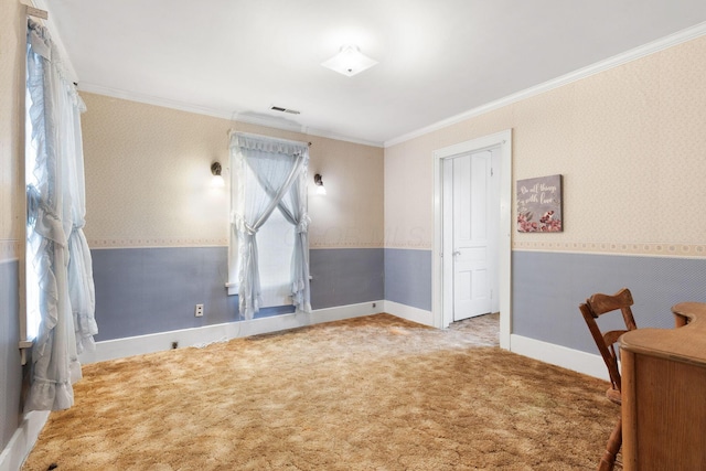 interior space with crown molding