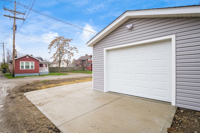 view of garage