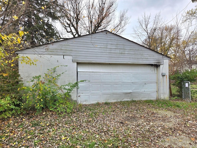 view of garage