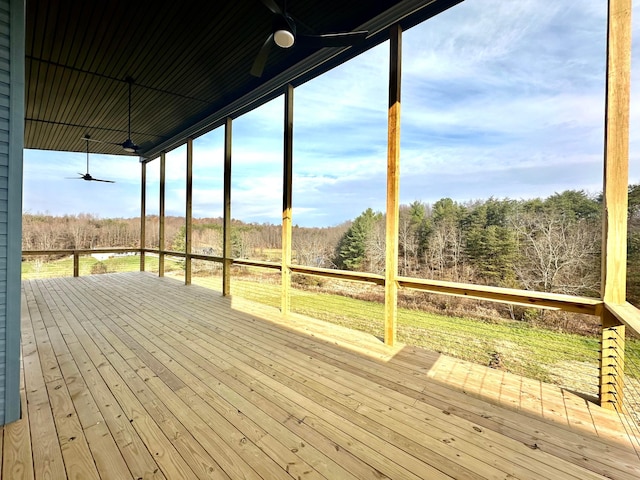 deck featuring ceiling fan