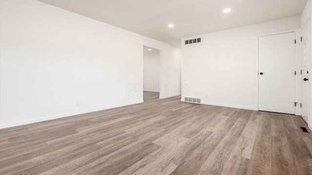 empty room featuring light wood-type flooring