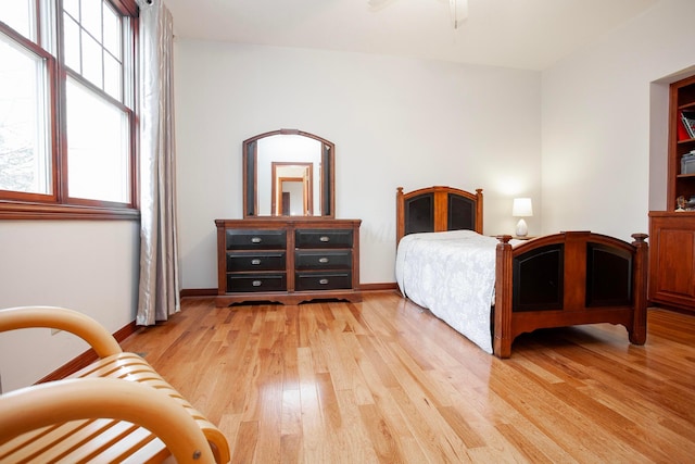 bedroom featuring light hardwood / wood-style floors