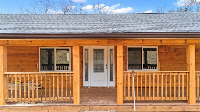 property entrance with a porch