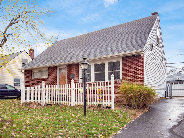 view of front of home with a front yard