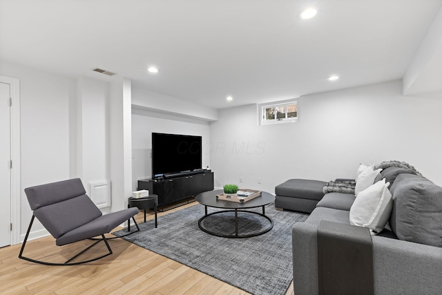 living room featuring hardwood / wood-style flooring