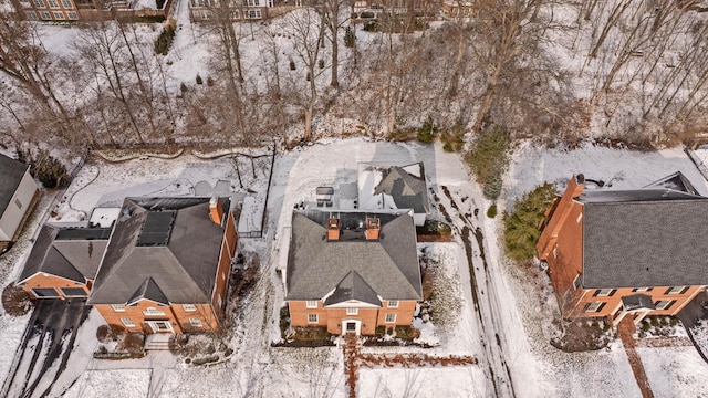 view of snowy aerial view