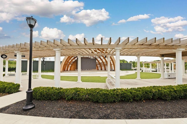 view of property's community featuring a pergola