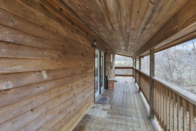 deck with a porch