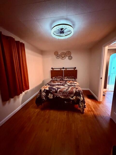 bedroom featuring wood-type flooring