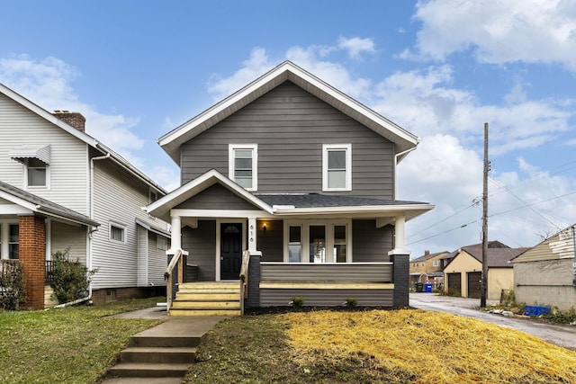 view of front of property with a porch