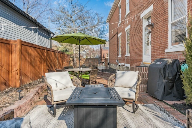 view of patio / terrace featuring grilling area