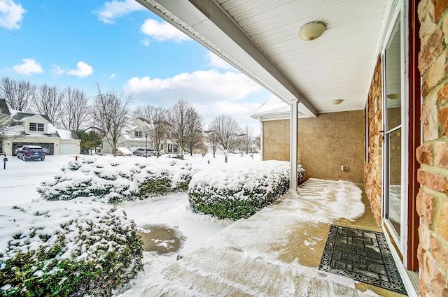 view of snowy yard