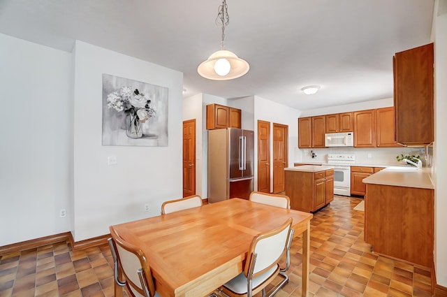 dining area with sink