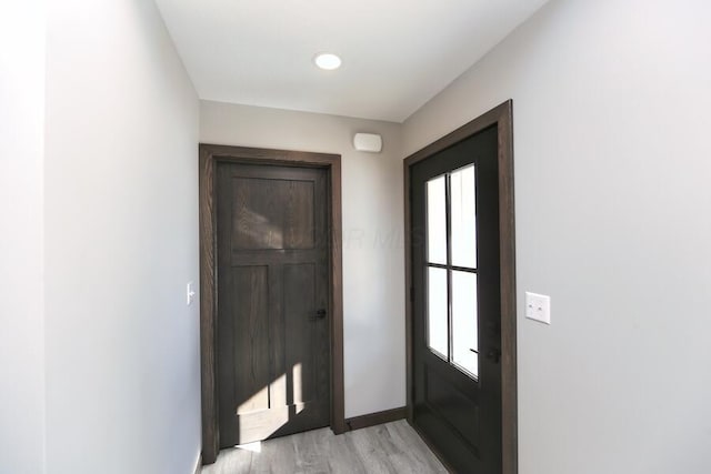 entryway featuring light hardwood / wood-style flooring