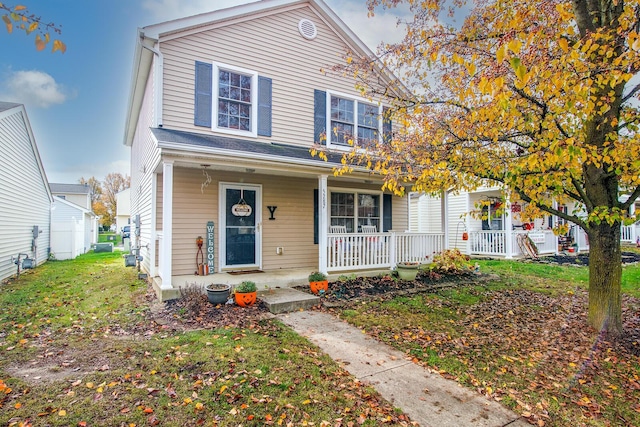 view of front of home with a front yard