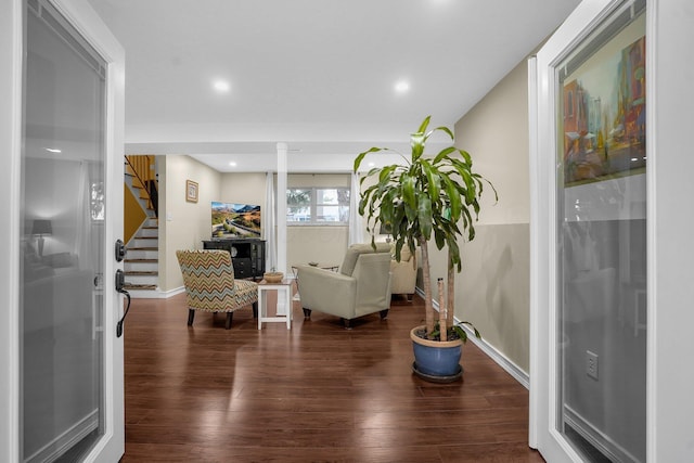 interior space featuring dark hardwood / wood-style floors