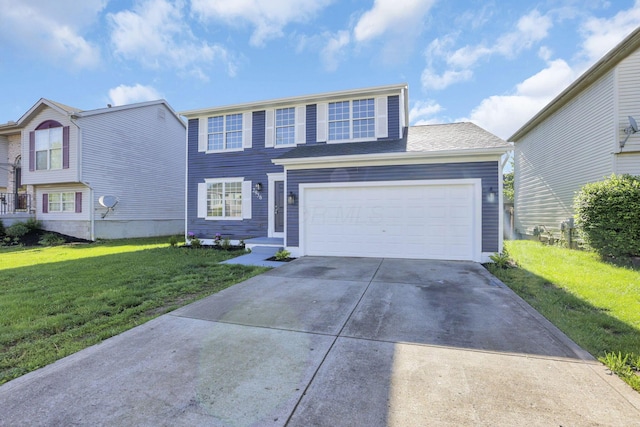 view of front of home featuring a front lawn