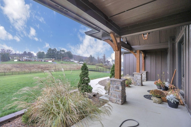 view of patio featuring a rural view