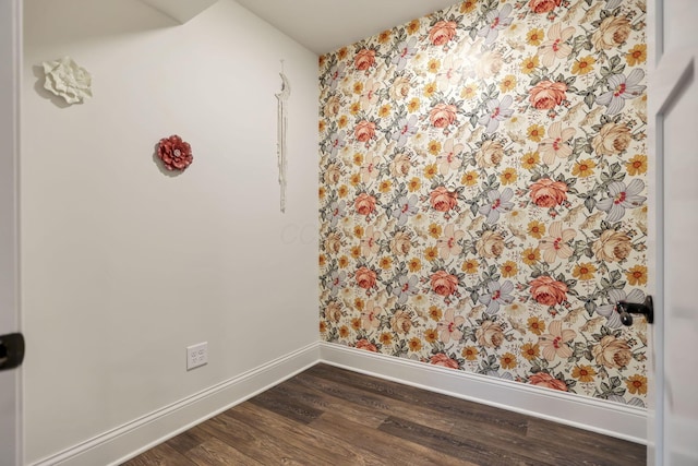 empty room featuring dark hardwood / wood-style floors