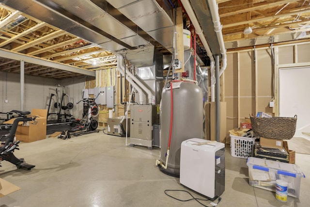 basement featuring electric panel