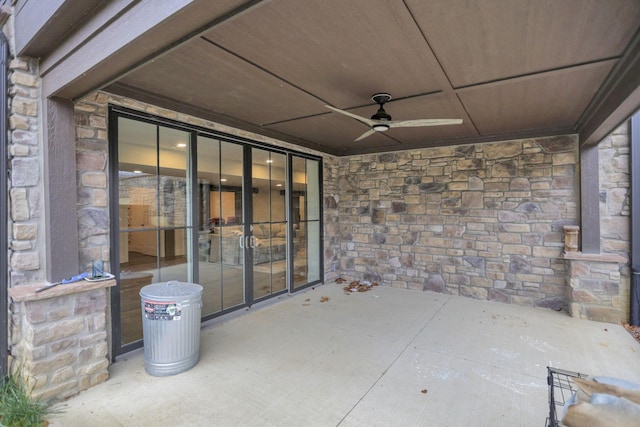 view of patio / terrace featuring ceiling fan