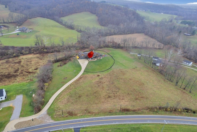 bird's eye view with a rural view