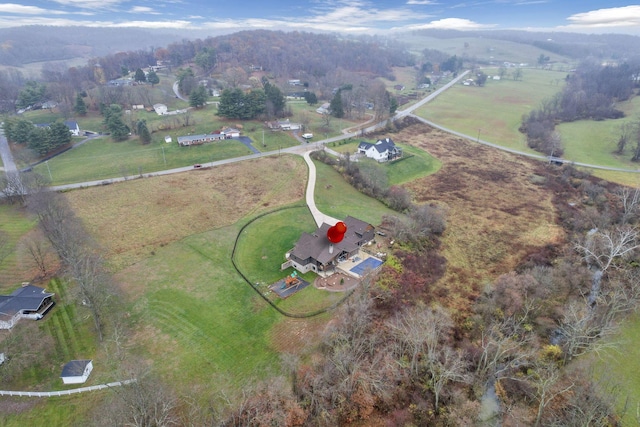 bird's eye view with a rural view