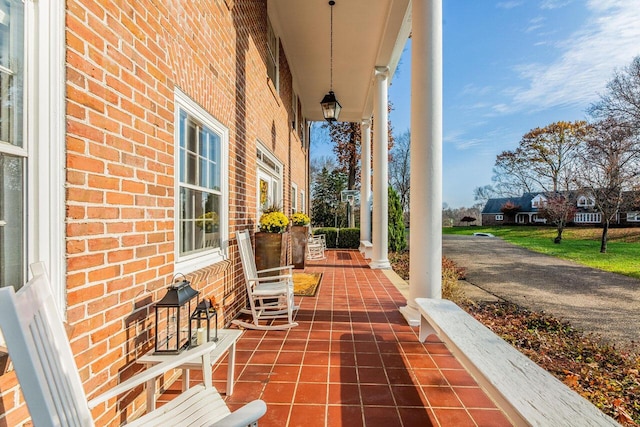 view of patio with a porch