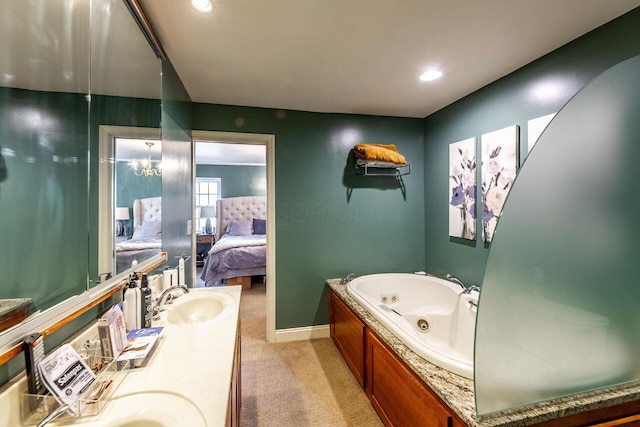 bathroom with a bathtub and vanity