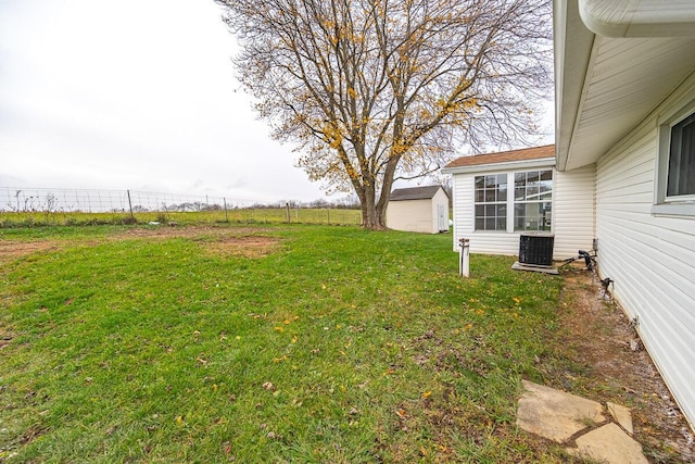 view of yard featuring central AC