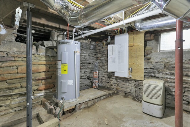 utility room featuring electric water heater