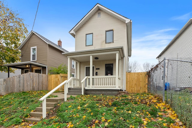 front of property featuring a porch