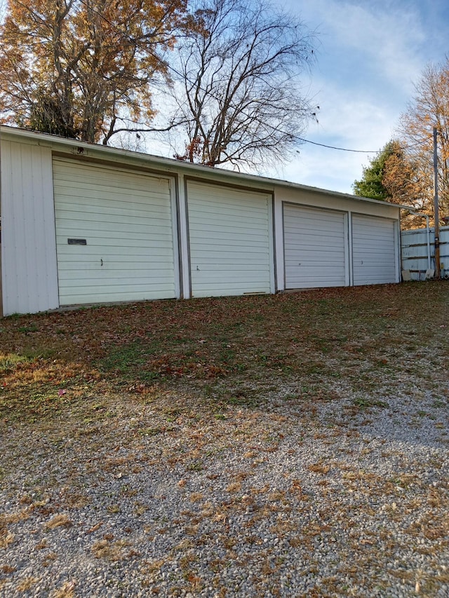 view of garage