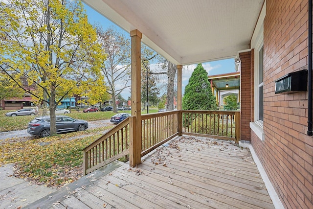 deck with a porch