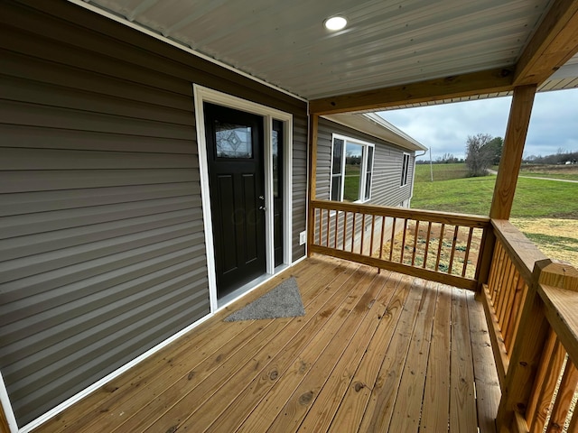 deck with a lawn