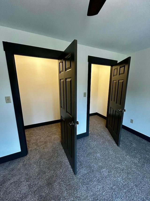 interior space featuring ceiling fan