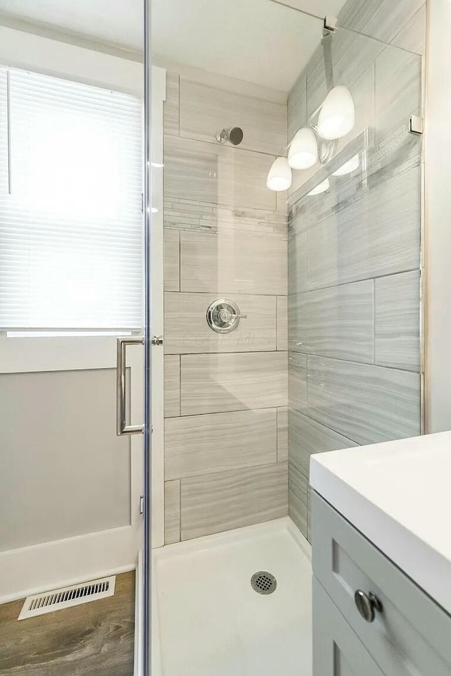 bathroom with walk in shower