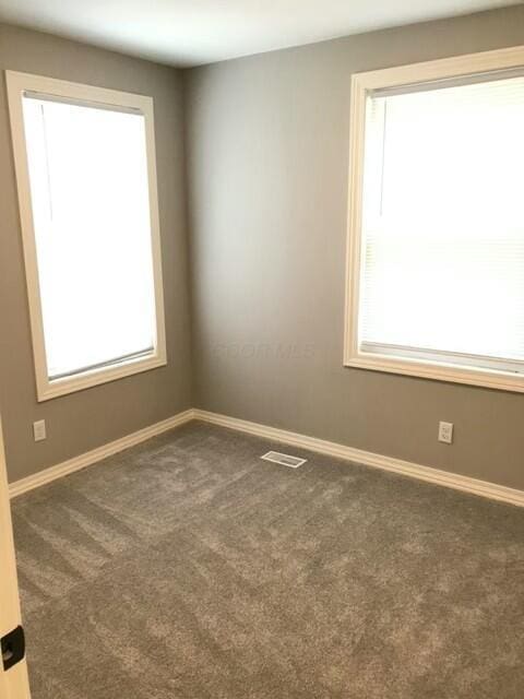 view of carpeted spare room