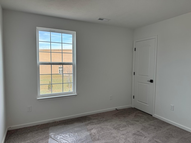 spare room with plenty of natural light and light carpet