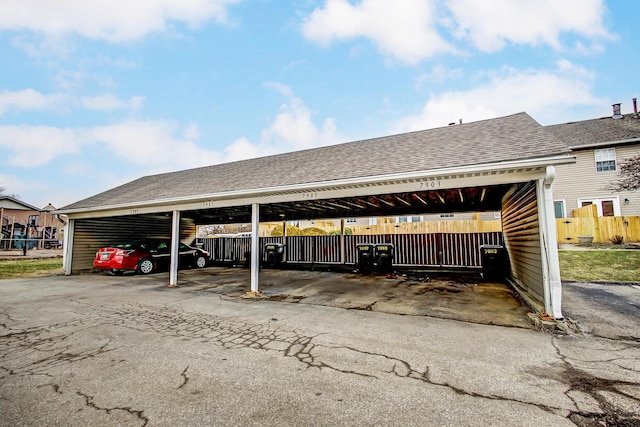 view of car parking with a carport