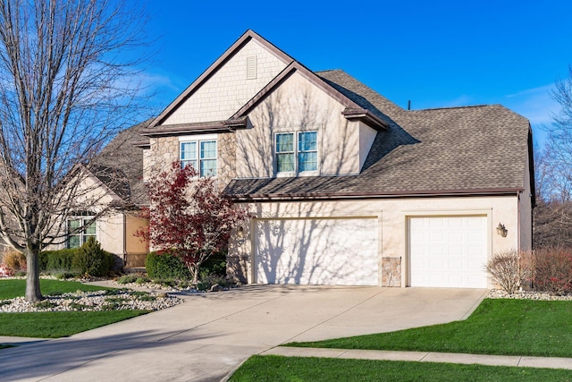 view of front of house with a garage