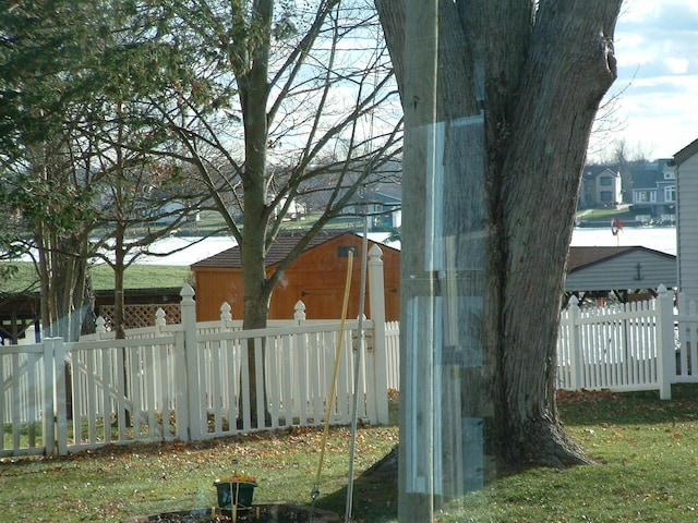 view of home's exterior featuring a shed