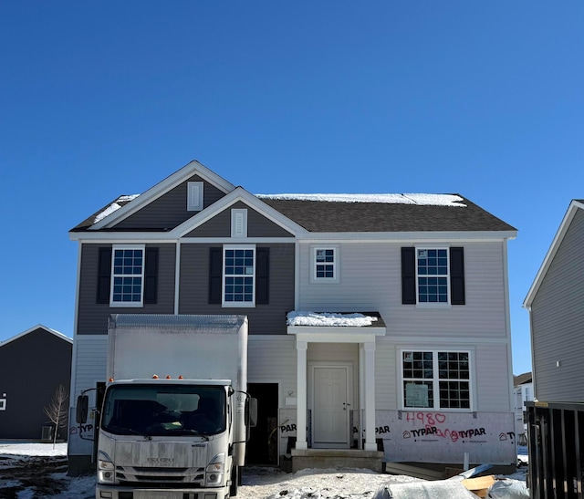 view of front of home with a garage