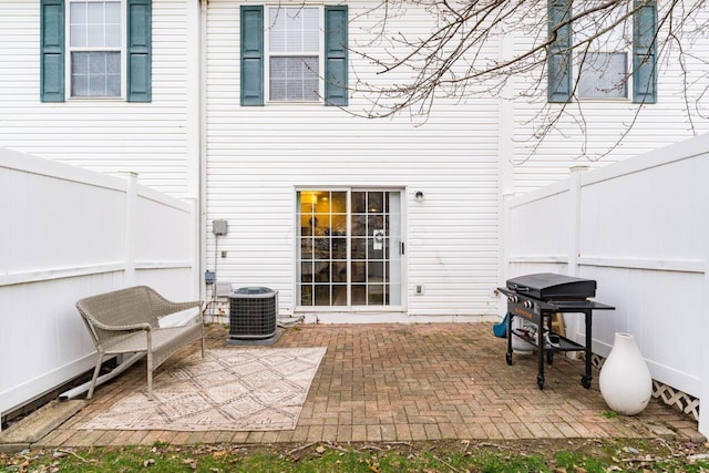 view of patio featuring area for grilling and central AC unit